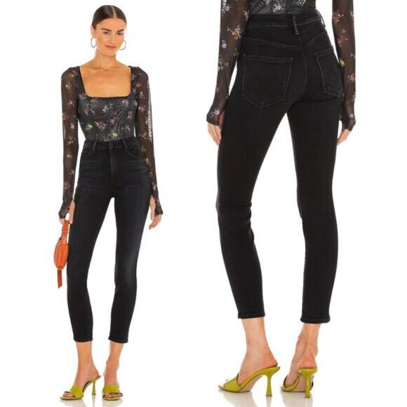 MOTHER High Waisted Looker Ankle Jean Size 24 Encounters At Night - Picture 1 of 10